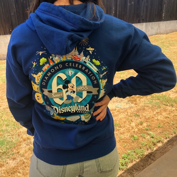 Disney Tops - Disney Disneyland 60th Anniversary Full Zip Hoodie